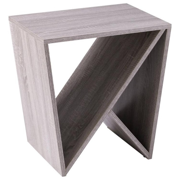 Southern Enterprises Bullingdon Geometric Side Table in Gray, NIB - Picture 2 of 3